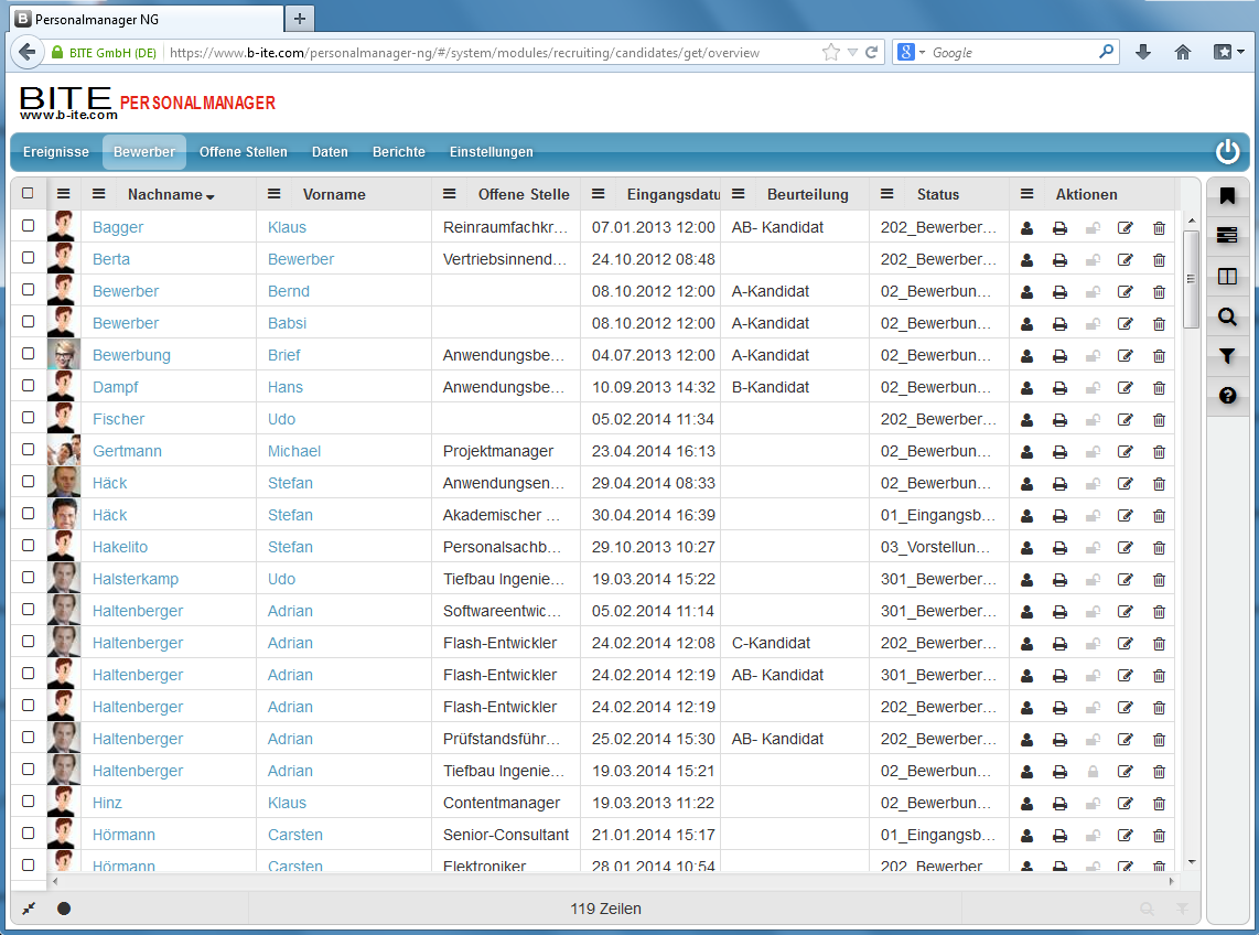 Bewerbermanagement Software Von BITE: Der Bewerbermanager